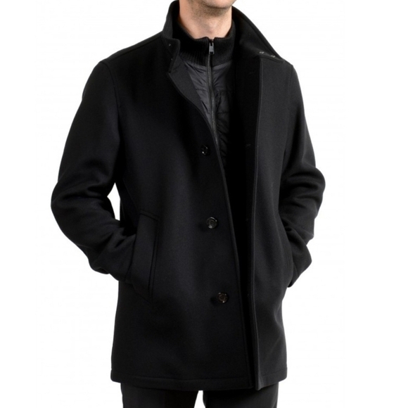 Hugo Boss Men's Black Wool Coat - Picture 1 of 12
